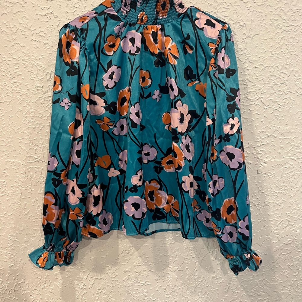 Vici Turquoise Floral Blouse